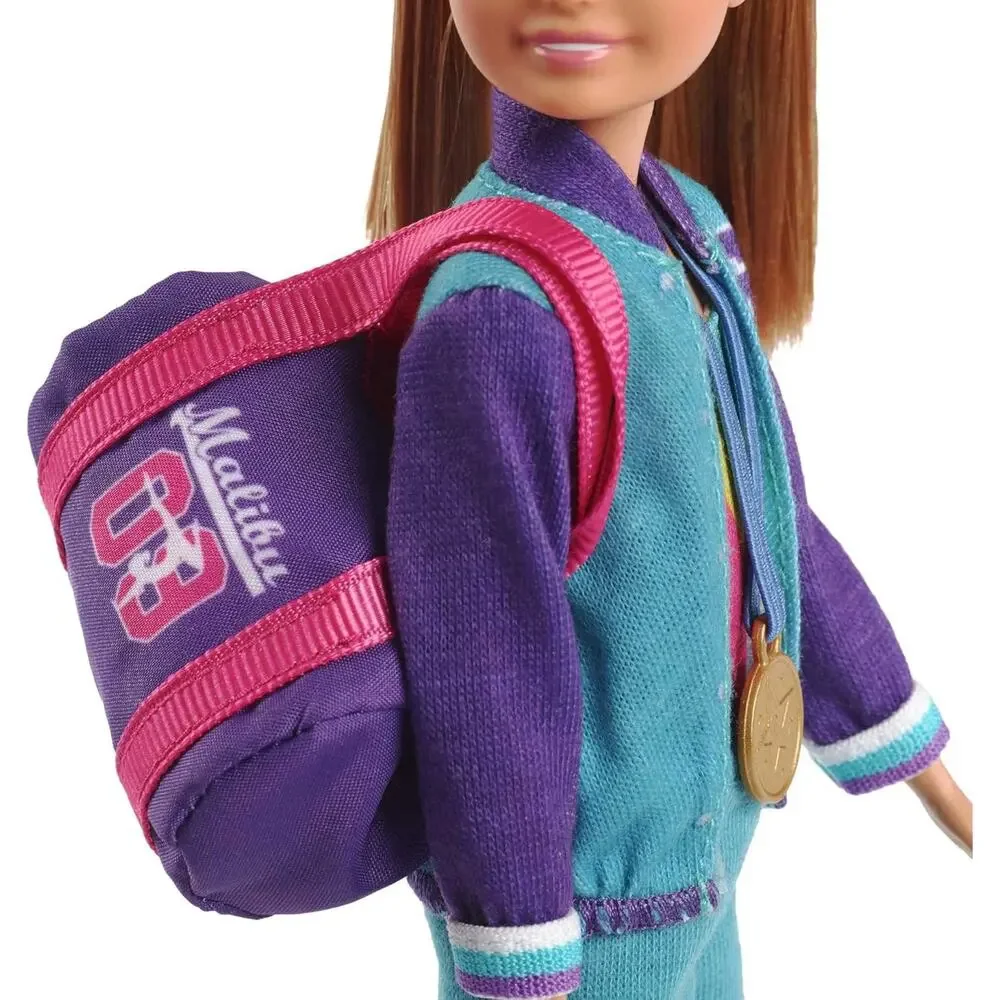 Barbie Team Stacie Doll And Gymnastics Playset With Spinning Bar NWT